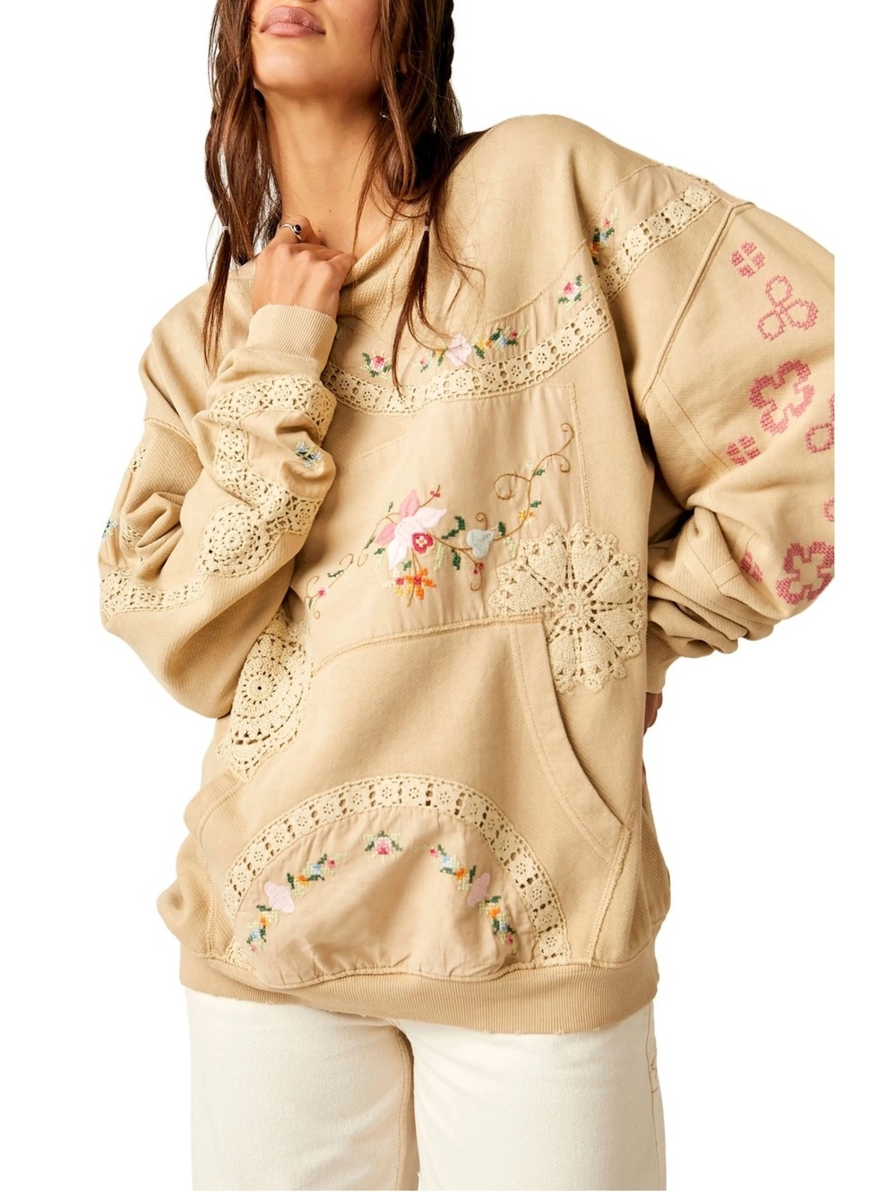 Free People Grams Attic Oversize Sweatshirt Small